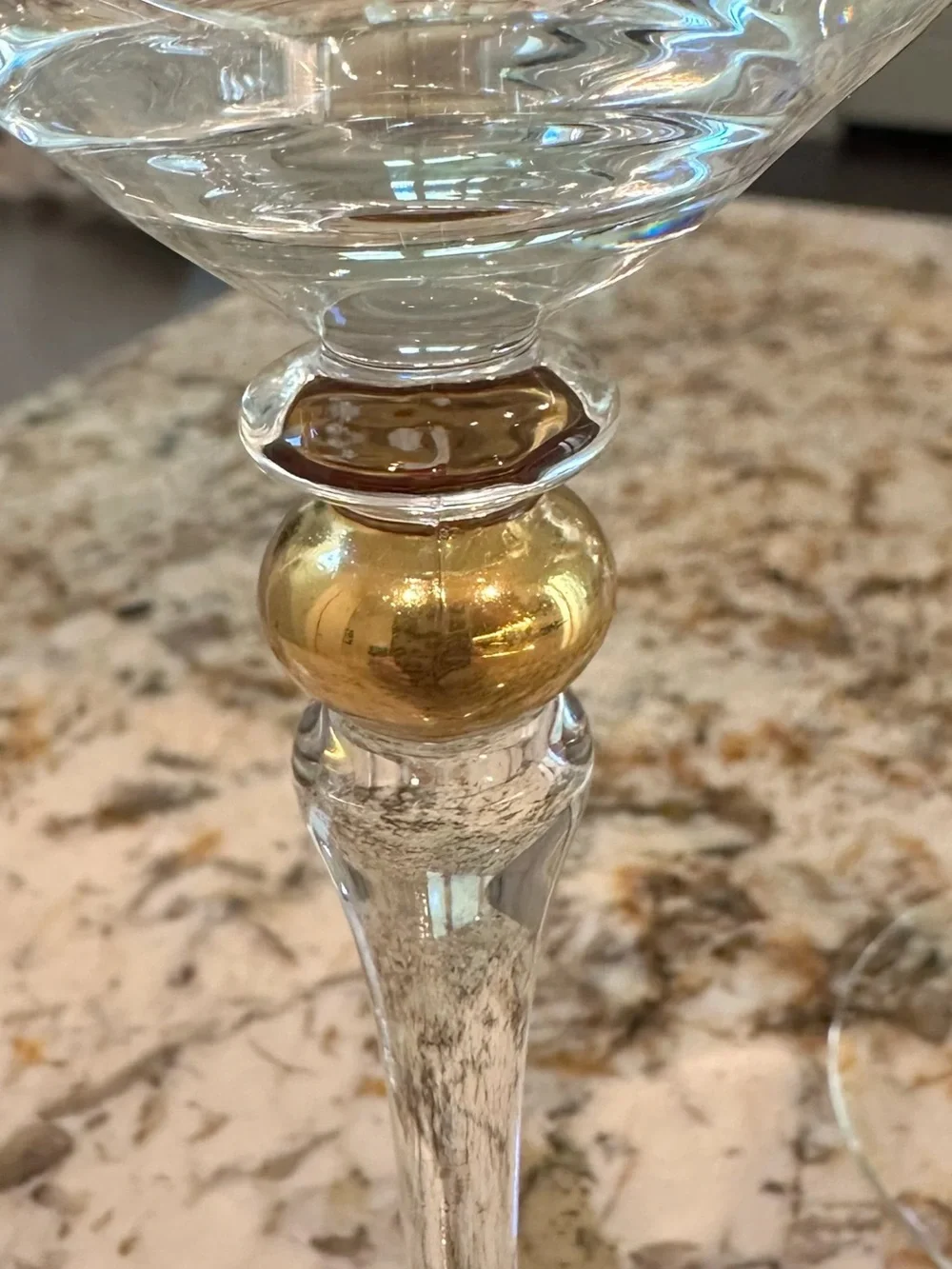 Vintage Luminarc France Gold Ball Stem Wine Glasses | Set of 2